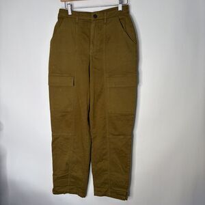Universal Thread Cargo Pants Tan Green High Rise Flap Pockets Women Size 4